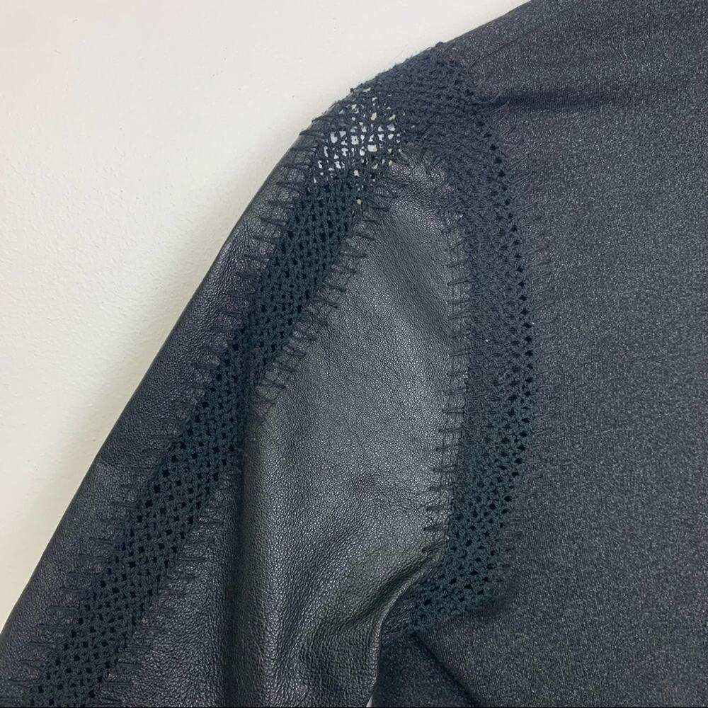 Stella & Jamie Jacket Rio Open Front Leather Sleeve Jacket S - Picture 2 of 5